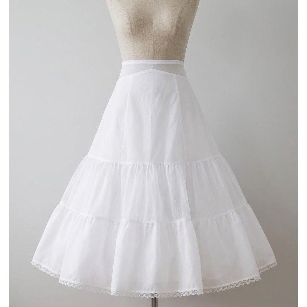 David's Bridal Crinoline Slip Women 4 White A-Line Tulle Petticoat 603 Lace Trim